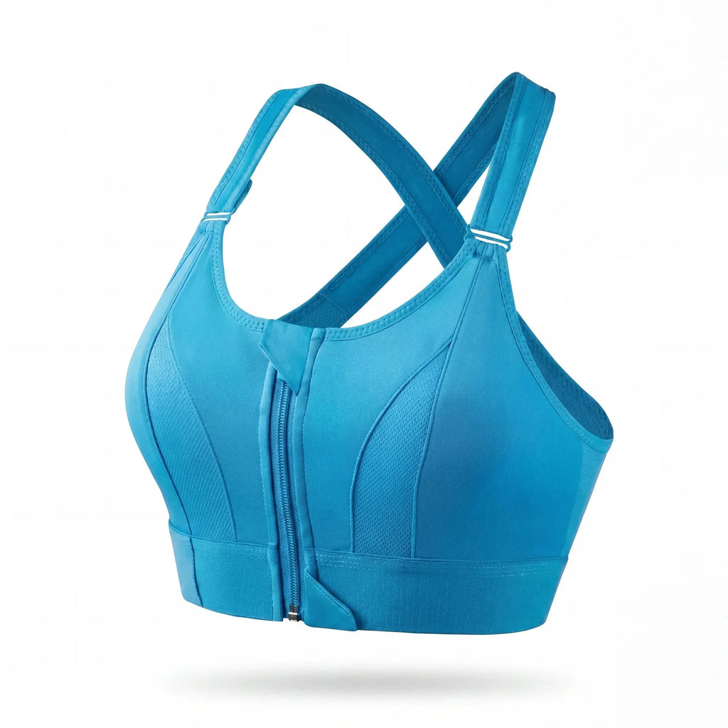 Soutien-Gorge Sportif Antichoc Zippé Confort Respirant Bande Renforcée
