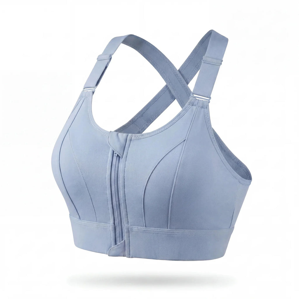 Soutien-Gorge Sportif Antichoc Zippé Confort Respirant Bande Renforcée